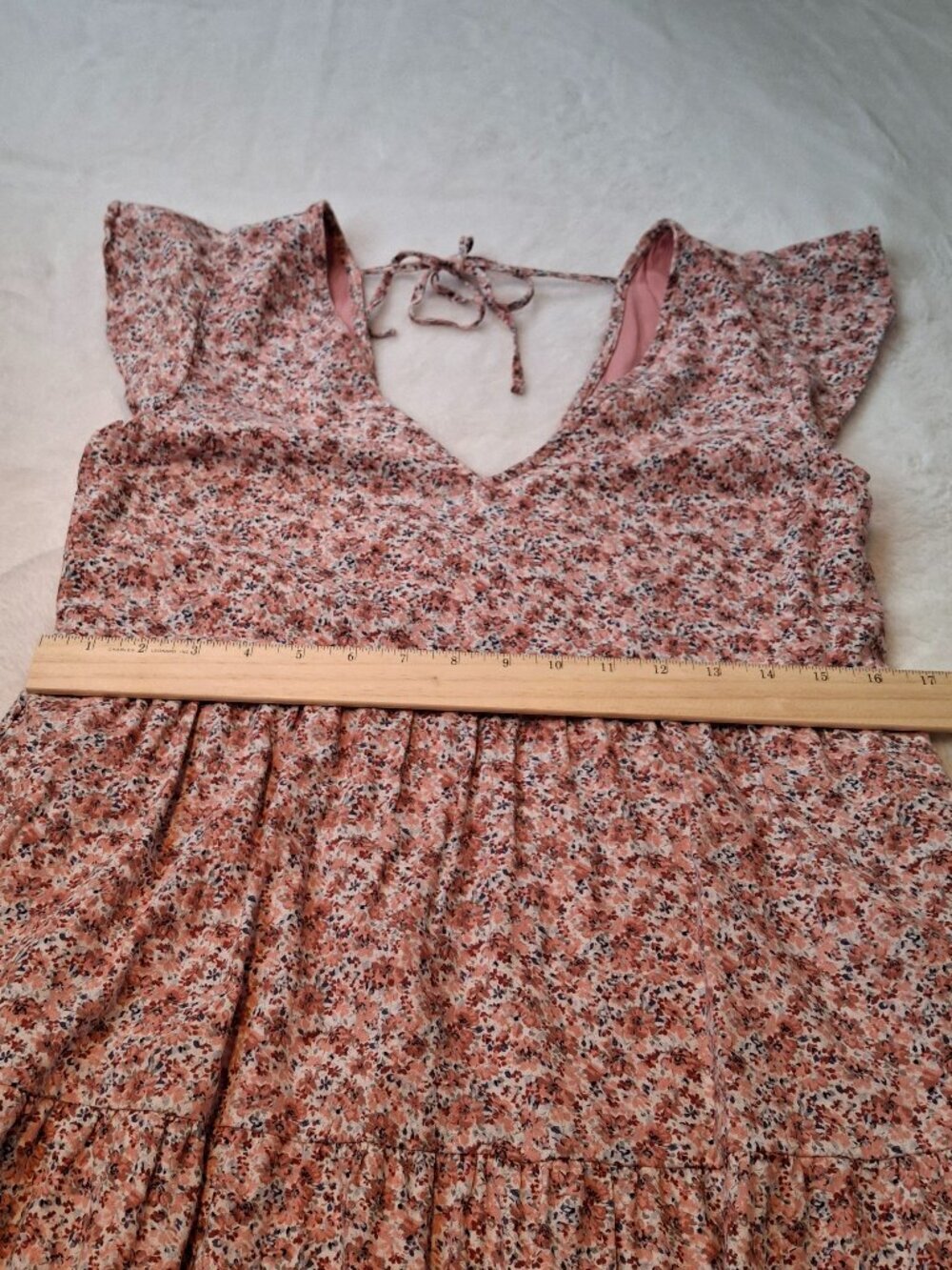 Abercrombie & Fitch Linen Blend Floral Dress Sz XS Sundress Cottagecore Coquette - Picture 11 of 13